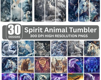 Spirit Animal Tumbler Wrap-designer, 20 Oz Tumbler Sublimering (Digital Nedladdning)