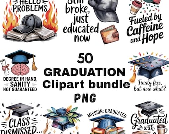 Examens Clipart-paket PNG: Grafik för klass 2026 (digital nedladdning)