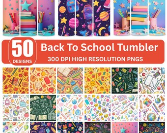 Tillbaka till skolan-tumblersjal PNG, 20oz smala tumblerdesigner (digital nedladdning)