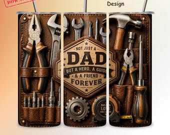Sublimeringsdesign för pappa-tumbler: Verktyg, hjälte, guide (digital nedladdning)