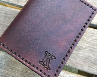 Personalized Leather Wallet Mens ID Trifold Custom Monogram Wallet - Gift for Husband - Gift for Dad - Mens Leather Wallet