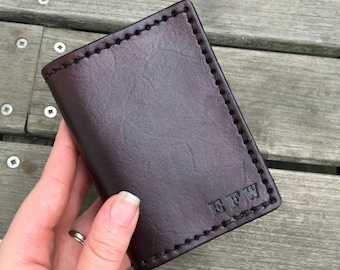 Personalized Leather Wallet Mens ID Trifold Custom Initials Wallet - Gift for Husband - Gift for Dad - Mens Leather Wallet