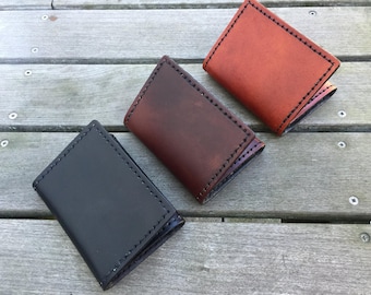 Handmade Leather Trifold Wallet: Custom Initials Available