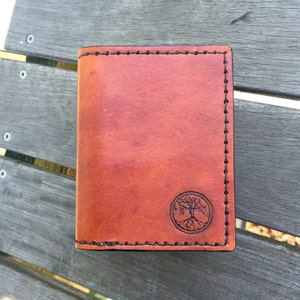 Leather Trifold Wallet - Hand Tooled Leather Wallet - Tree of Life Wallet - Leather Wallet