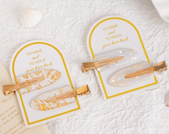 Bridal Hair Clips to Have and to Hold, Bridesmaid Hair Accessories Gold, No Crease Hair Flake Clips, Maid of Honor Gift, Bridesmaid Gift