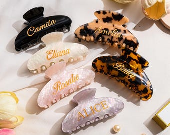 Pinza para el cabello personalizada grabada, pinza para el cabello con nombre personalizado, regalo para damas de honor, accesorio para el cabello personalizado, regalo de boda, recuerdo de fiesta, regalos para el Día de la Madre