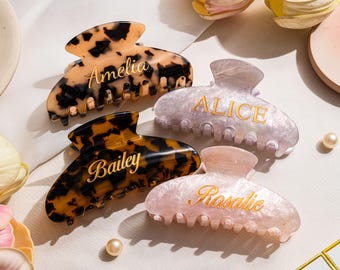Personalized Bridesmaid Hair Claw Clip,Bridesmaid Gift,Custom Name Wedding Hair Accessory,Engraved Hair Clip,Party Favor,Mother's Day Gifts