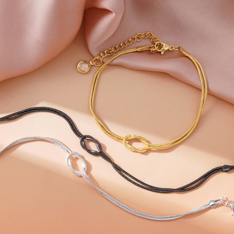 Personalisiertes Partner Armband,Love Knot Paar Armband,Brautjungfer Geschenk,Passendes Armband für Paar,Freundschaftsarmband,Individuelles Geschenk für Sie Bild 15