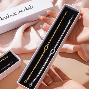Personalisiertes Partner Armband,Love Knot Paar Armband,Brautjungfer Geschenk,Passendes Armband für Paar,Freundschaftsarmband,Individuelles Geschenk für Sie Bild 7