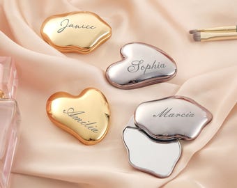 Personalized Cloud-Shaped Compact Mirror,Custom Engraved Compact Mirror,Bridesmaid Gift,Pocket Makeup Mirror,Bridal Shower Gift,Wedding Gift