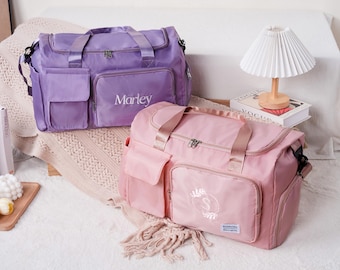 Benutzerdefinierte Brautjungfer Geschenk Seesack, personalisierte gestickte Name Seesack, Sporttasche, Reisetasche, Weekender Tasche, Geschenk für sie