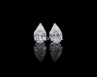 Pear Cut Lab-Grown Diamond Stud Earrings: Dainty Fine Jewelry