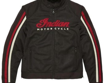 Chaqueta de motociclista de malla Indian Motorcycle, ideal para paseos en moto cruiser con equipamiento para motociclistas.