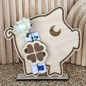 LASER FILE: CASH CARD, lucky pig money gift, SVG, birthday present, gift, laser cut, laser file