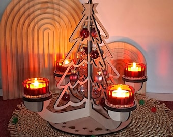 LASER FILE: Advent wreath, SVG, Christmas, laser cut Advent, laser cutting, laser file Christmas, Christmas decoration, tealight holder, Advent