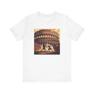 Vintage Roman Colosseum Gladiator Battle Art Print Ancient Rome Illustration Historical Warrior Wall Decor