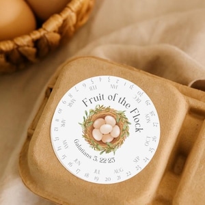 Etiquetas para caixas de ovos Fruit of the Flock