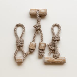 Coffee Wood Rope Dog Chew Toy Set: Natural, Durable, Teeth Cleaning