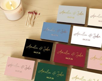 Personalized Wedding Favors Foil Stamped Matchboxes (Bulk)