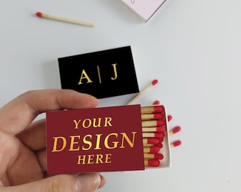 Gold Foil Wedding Matchboxes, Custom Party Favors