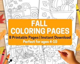 Fall Coloring Pages for Kids: 8 Printable Autumn Activity Sheets (PDF Download) Ages 4-10