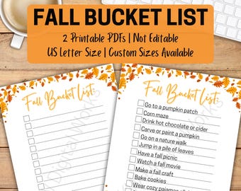 Fall Bucket List Printable: Autumn Activities for Kids & Families (PDF Download)