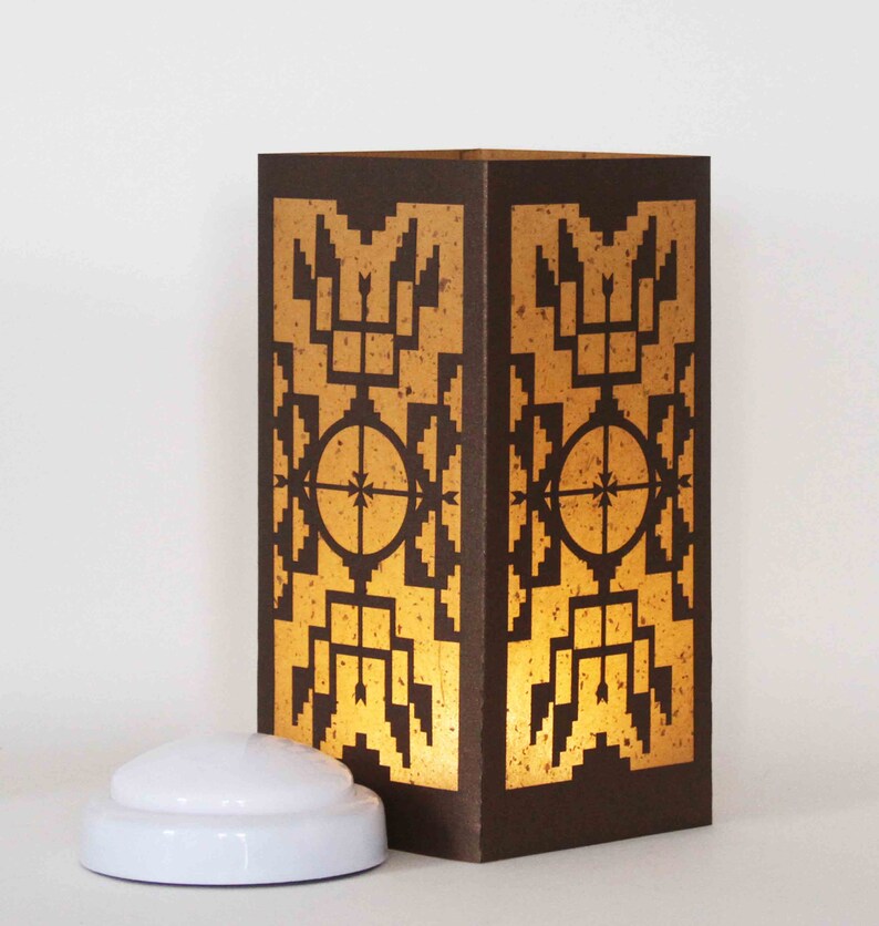 Native American Design Centerpiece Luminary Table Lamp Etsy