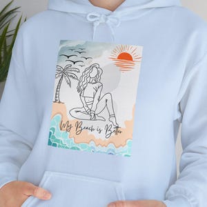 Beach Vibes Unisex Hooded Sweatshirt - Perfect for Summer Days, Casual Outings, Relaxing at Home, Gifts for Beach Lovers, Summer Apparel