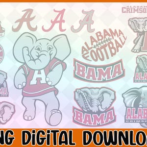 Bundle Alabama-Crimsontide PNG - Cricut Schnitt Dateien - PNG - Drucke - Aufkleber - Aufkleber - Team Logos