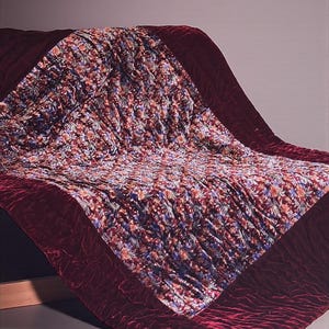 Luxury Velvet Blanket | 54W x 82L Inches | Twin Size Bedspread | Soft Quilted Velvet Comforter