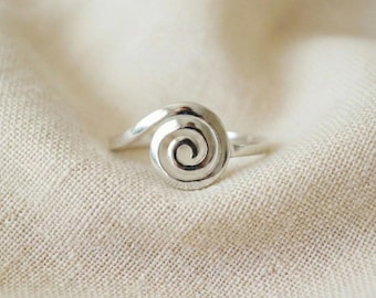 Dainty Spiral Ring, 925 Silver Swirl Rings, Handmade Rings, Gift For Her, Gift For Mother, Minimalist Delicate Gift