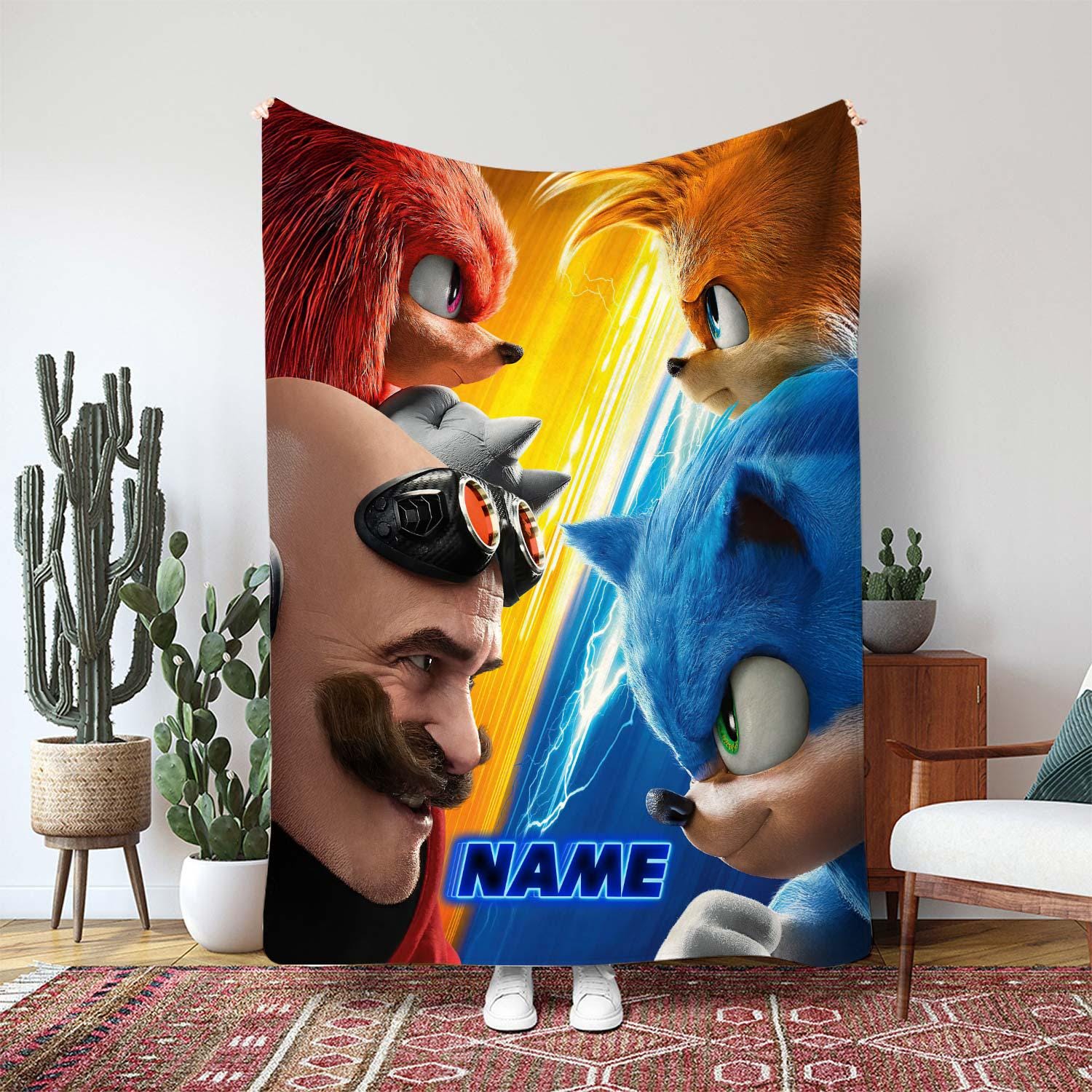 Discover Knuckles Sonic The Hedgehog Blanket, Disney Dr Eggman Villain Blanket, Movie Character Battle Gift, Video Game Rivalry Kids Blanket