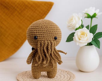 Baby Cthulhu Crochet Pattern PDF | Amigurumi Plush Toy Pattern | Cute Mythical Monster Softie DIY for Beginners