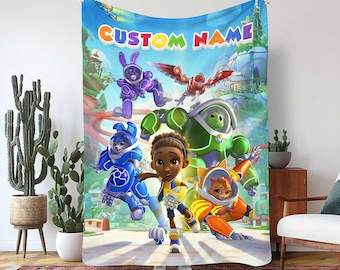 Manta Robogobo Rescue Pets, manta del equipo de superhéroes definitivo, regalo para amantes de los animales de WDW Disneyland, manta con superpoderes para cinco mascotas, THA362