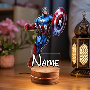 Avengers Captain America Night Light, Disney Avengers Light, Personalized First Avenger Shield Lamp, Kids Bedroom Decor, Kid Gift 2026