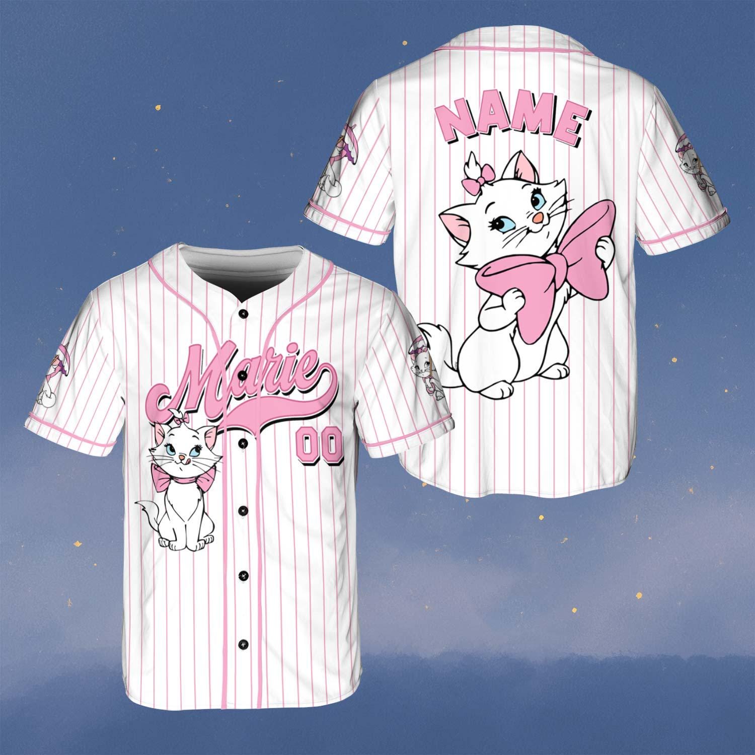 Discover Custom Marie Baseball Jersey, Disney The Aristocats Cat Shirt, Duchess Toulouse Berlioz Kitten Jersey, Marie Cat Family Team Shirt