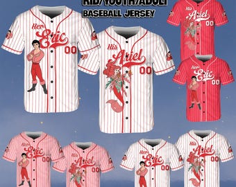Custom Ariel Eric Valentine Jersey, Disney The Little Mermaid Romance Jersey, Romantic Princess Shirt, Disney World Vacation 2026 Shirt
