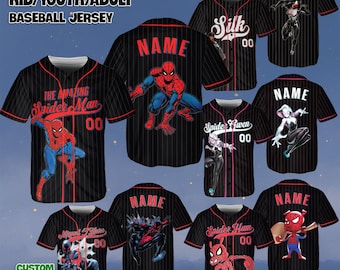 Custom Spider-Man Marvel Baseball Jersey, Marvel Superhero Team Shirt, Spidey Legend Jersey, Marvel Avengers Shirt, Disney Vacation Shirt