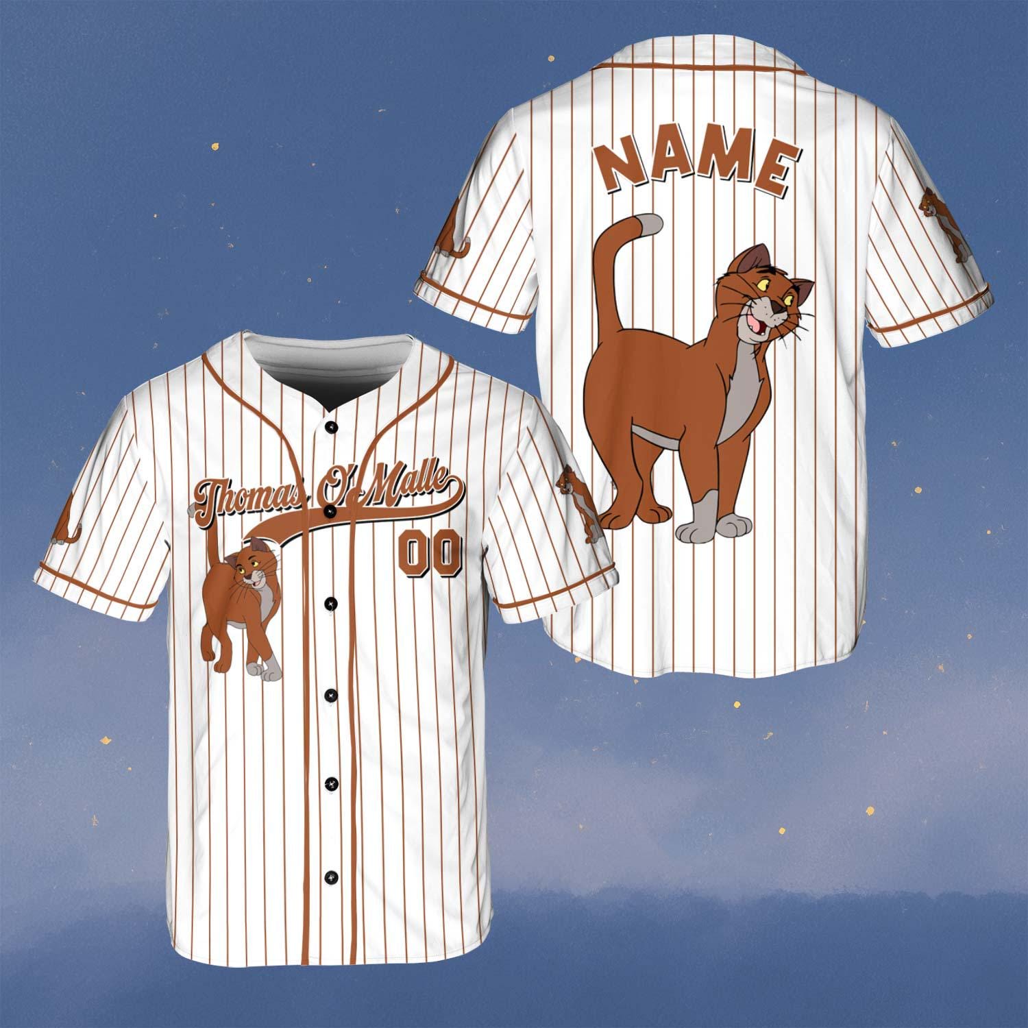 Discover Custom Thomas O Malley Baseball Jersey, Disney The Aristocats Cat Shirt, Duchess Marie Toulouse Berlioz Jersey, Thomas O Malley Team Shirt