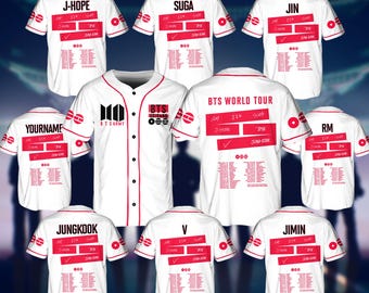 Arirang World Tour 2026 Concert Jersey, Kpop Map Tour Baseball Jersey, Personalized Kpop Fan Lovers Jersey, Kpop Concert Apparel