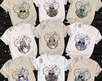 Disney Mickey Castle 2 Star Wars Tee, Galactic Empire Jedi Sith Group Tee, The Mandalorian BB-8 Shirt, Disneyland Family Vacation Shirt
