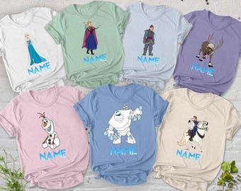 Frozen Character Matching Shirt, Kristoff Sven Arendelle Squad Tee, Custom Name Elsa Anna Olaf T-Shirt, Disneyland Family Vacation Tee