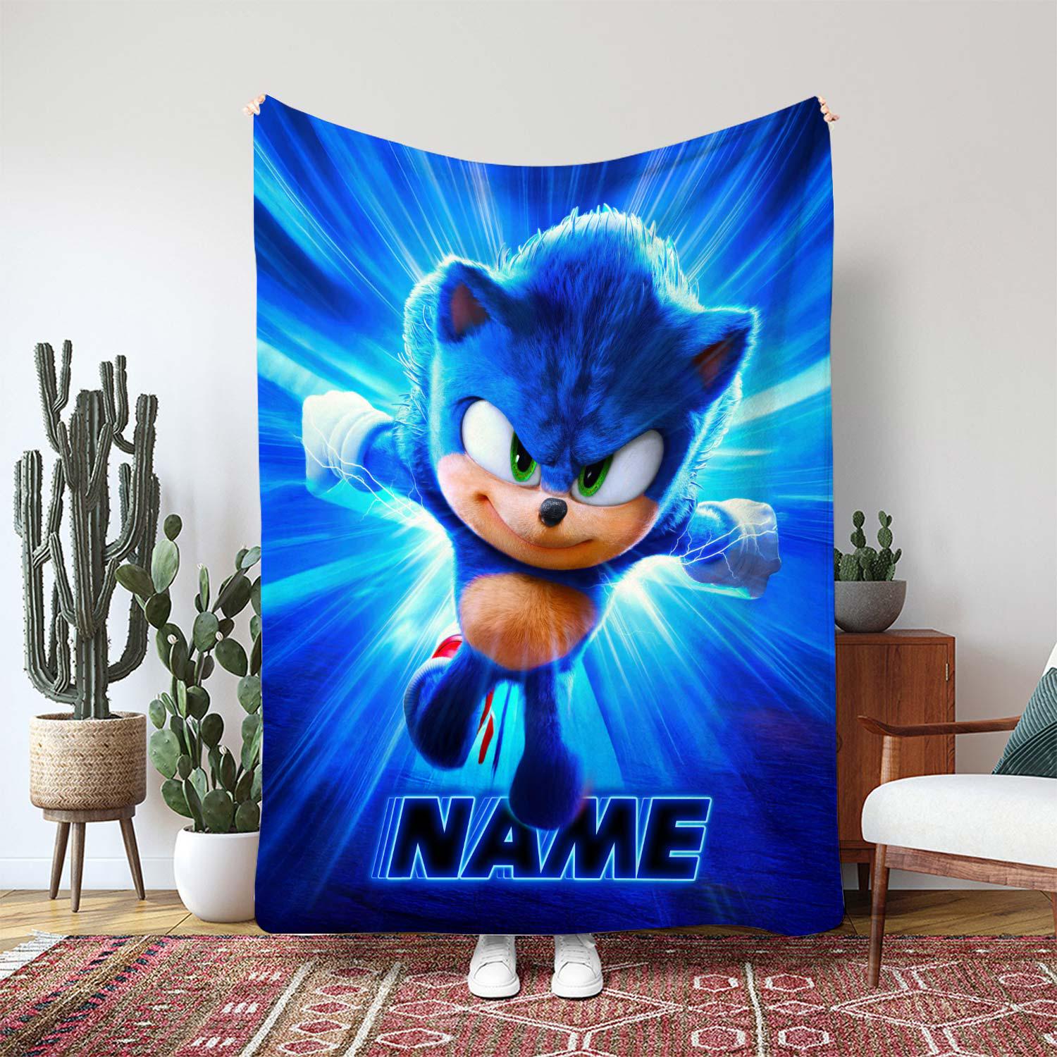 Discover Sonic The Hedgehog Blanket, Disney Blue Blur Character Blanket, Fast Hedgehog Running Action, Super Sonic Hero Kids Blanket