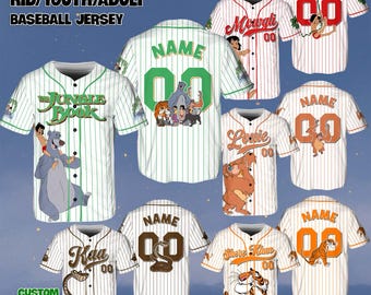 Custom Mowgli Baloo Bagheera Baseball Jersey, Disney The Jungle Book Movie Shirt, Jungle Legend Jersey, Animal Kingdom Safari Shirt