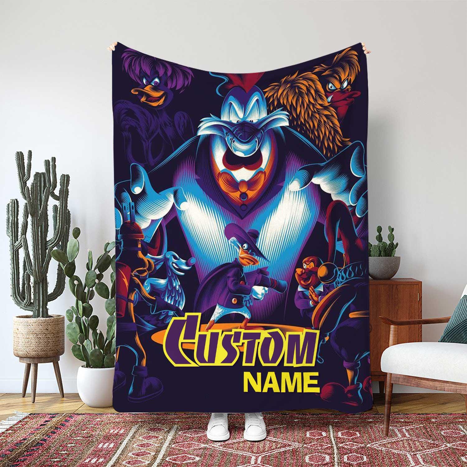 Discover Disney Darkwing Duck Blanket, Masked Crime Fighter Flying Decor, Darkwing Duck DuckTales Blanket, Magic Cast Birthday Blanket Gift