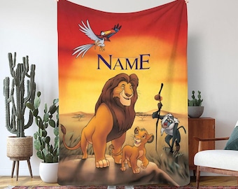 Mufasa The Lion King Simba Blanket, Disney Safari Adventure Blanket, Pride Rock King Lion Blanket, Birthday Girl Boy Gift Blanket, NVA816