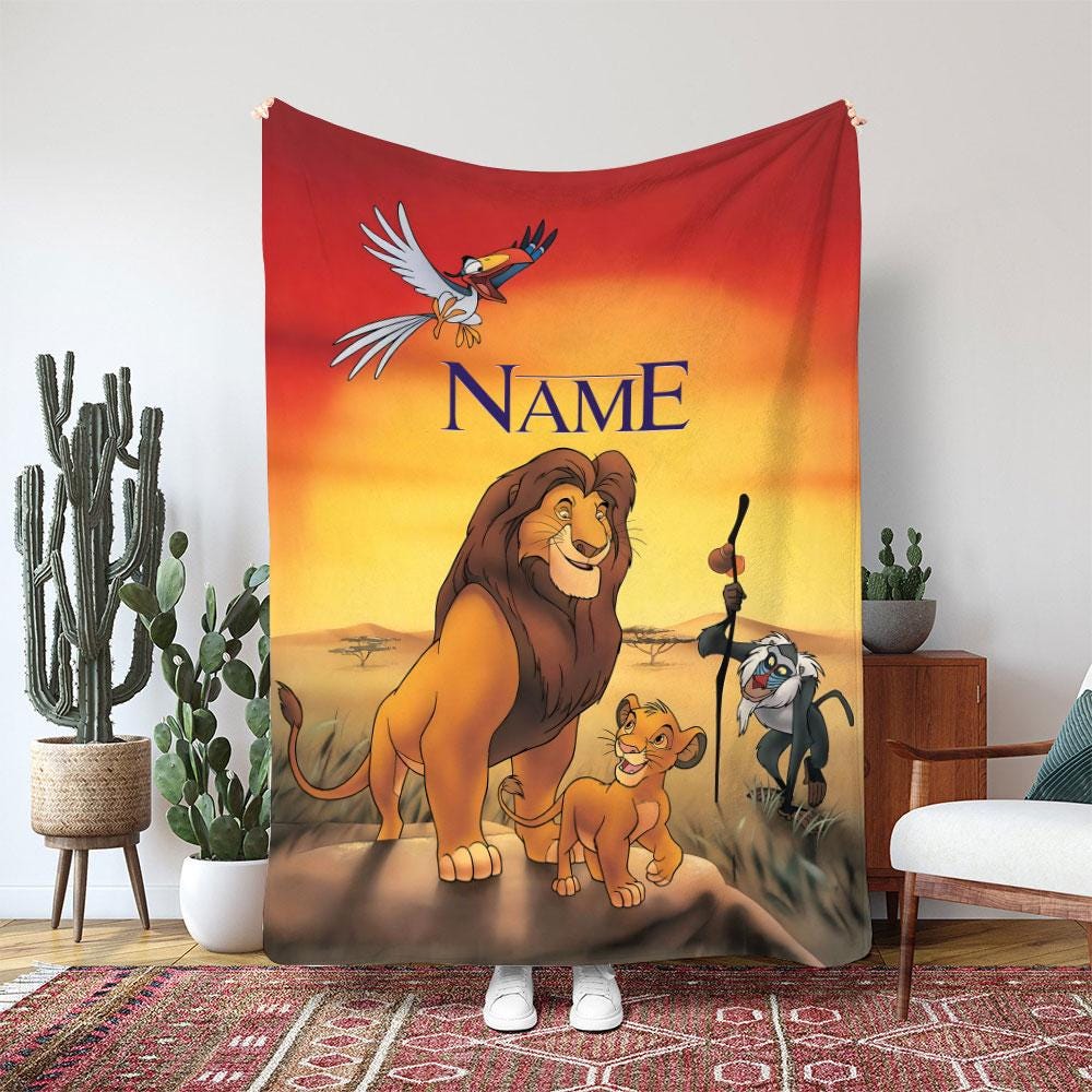 Discover Mufasa The Lion King Simba Blanket, Disney Safari Adventure Blanket, Pride Rock King Lion Blanket, Birthday Girl Boy Gift Blanket