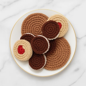 Crochet Cookie Pattern Set PDF | Amigurumi Play Food Pattern | Oreo, Jam & Biscuit Toy for Kids or Home Decor