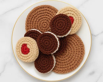 Crochet Cookie Pattern Set PDF | Amigurumi Play Food Pattern | Oreo, Jam & Biscuit Toy for Kids or Home Decor