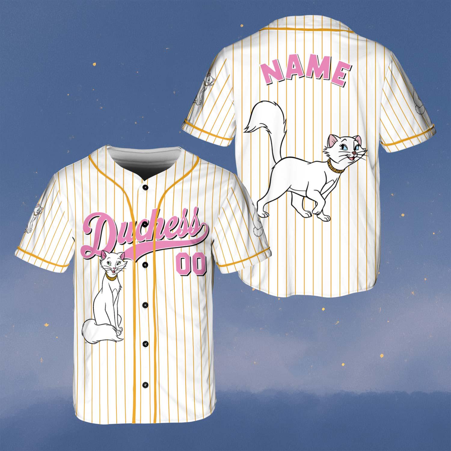Discover Custom Duchess Baseball Jersey, Disney The Aristocats Cat Shirt, Marie Toulouse Berlioz Jersey, Duchess Cat Family Team Shirt